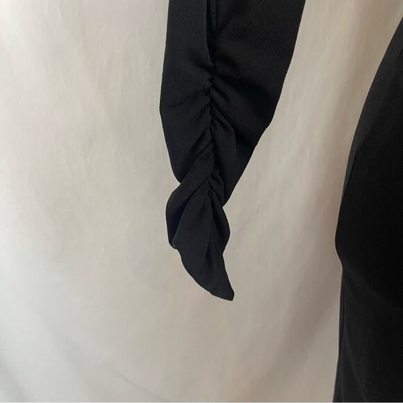 ASOS Sheer Black BodyCon Cut Out Ruched Party Event Midi Dress NWT Size 6 - Picture 5 of 15